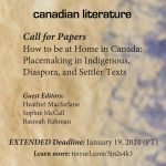 Call for Papers — How to be at Home in Canada: Placemaking in Indigenous, Diaspora, and Settler Texts
